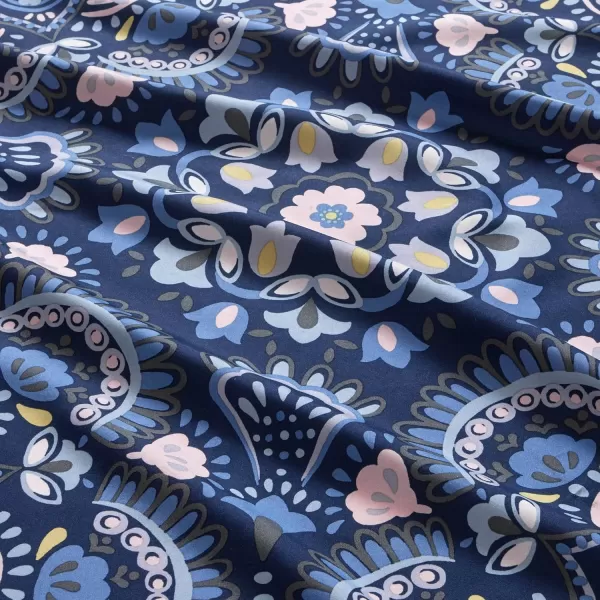 Comfort Spaces Bed in A Bag  Trendy Casual Design Cozy Comforter with Complete Sheet Set with Side Pocket All Season Cover Matching Shams Queen90quotx90quot Kate GreyPurple 9 PieceFloral Blue