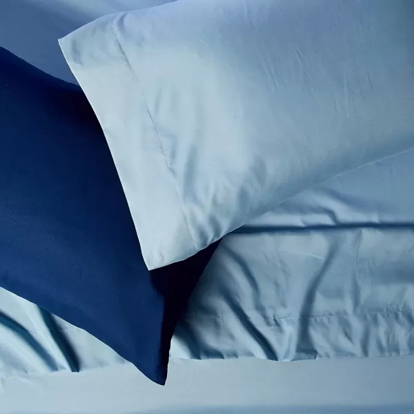 Comfort Spaces Bed in A Bag  Trendy Casual Design Cozy Comforter with Complete Sheet Set with Side Pocket All Season Cover Matching Shams Queen90quotx90quot Kate GreyPurple 9 PieceFloral Blue