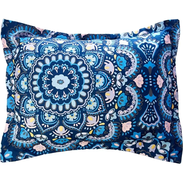 Comfort Spaces Bed in A Bag  Trendy Casual Design Cozy Comforter with Complete Sheet Set with Side Pocket All Season Cover Matching Shams Queen90quotx90quot Kate GreyPurple 9 PieceFloral Blue