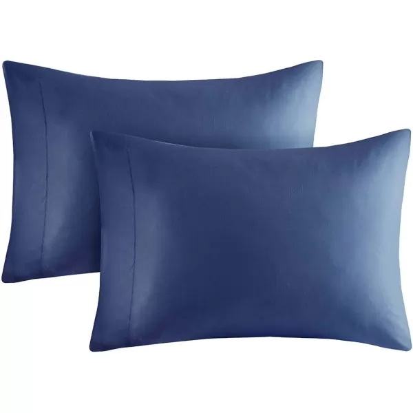 Comfort Spaces Bed in A Bag  Trendy Casual Design Cozy Comforter with Complete Sheet Set with Side Pocket All Season Cover Matching Shams Queen90quotx90quot Kate GreyPurple 9 PieceFloral Blue