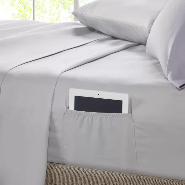Comfort Spaces Bed in A Bag  Trendy Casual Design Cozy Comforter with Complete Sheet Set with Side Pocket All Season Cover Matching Shams Queen90quotx90quot Kate GreyPurple 9 PieceFloral Purple