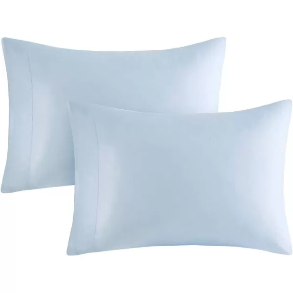 Comfort Spaces Bed in A Bag  Trendy Casual Design Cozy Comforter with Complete Sheet Set with Side Pocket All Season Cover Matching Shams Queen90quotx90quot Kate GreyPurple 9 PieceFloral Blue