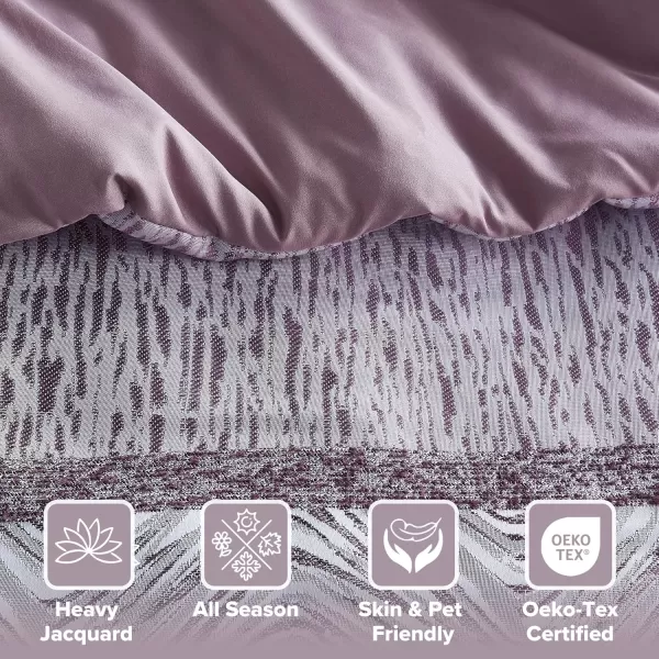 Comfort Spaces Blue Queen Comforter Set  7 Pieces Trendy Modern Jacquard Bedding Sets with Sheets Queen All Seasons SkinFriendly Lightweight ampamp Soft Microfiber Queen Bed Set Shams QueenPurple