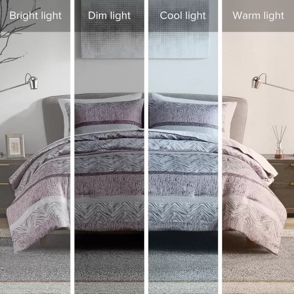 Comfort Spaces Blue Queen Comforter Set  7 Pieces Trendy Modern Jacquard Bedding Sets with Sheets Queen All Seasons SkinFriendly Lightweight ampamp Soft Microfiber Queen Bed Set Shams QueenPurple