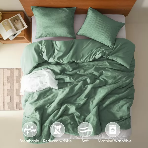 Comfort Spaces Burnt Orange Twin Comforter Set  2 Pieces Waffle Dobby Weave Texture Comforter Sets Modern Farmhouse Boho Comforter ampamp Sham All Season Microfiber Twin Bed Set TwinSage Green