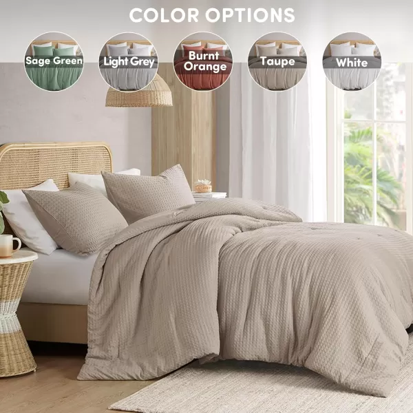 Comfort Spaces Burnt Orange Twin Comforter Set  2 Pieces Waffle Dobby Weave Texture Comforter Sets Modern Farmhouse Boho Comforter ampamp Sham All Season Microfiber Twin Bed Set TwinNeutral
