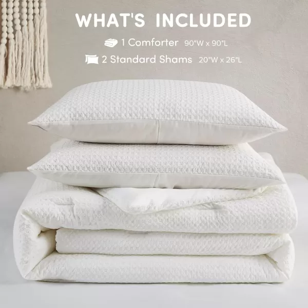 Comfort Spaces Burnt Orange Twin Comforter Set  2 Pieces Waffle Dobby Weave Texture Comforter Sets Modern Farmhouse Boho Comforter ampamp Sham All Season Microfiber Twin Bed Set TwinWhite