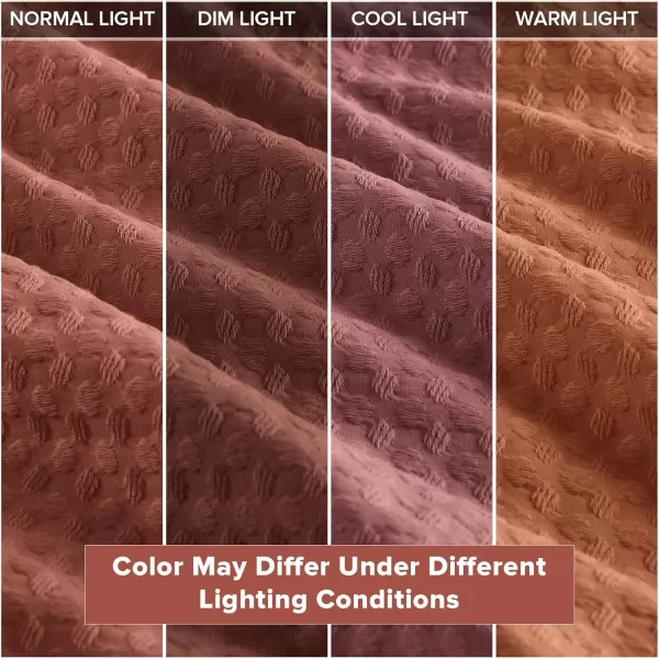 Comfort Spaces Burnt Orange Twin Comforter Set  2 Pieces Waffle Dobby Weave Texture Comforter Sets Modern Farmhouse Boho Comforter ampamp Sham All Season Microfiber Twin Bed Set TwinRed