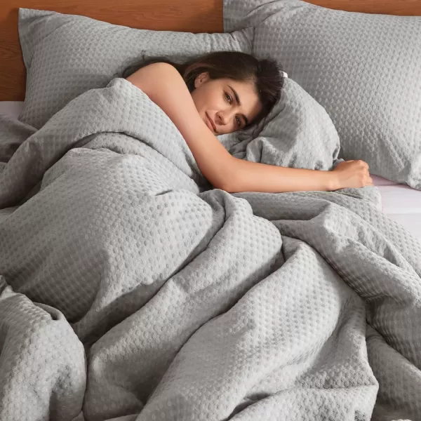 Comfort Spaces Burnt Orange Twin Comforter Set  2 Pieces Waffle Dobby Weave Texture Comforter Sets Modern Farmhouse Boho Comforter ampamp Sham All Season Microfiber Twin Bed Set TwinLight Grey