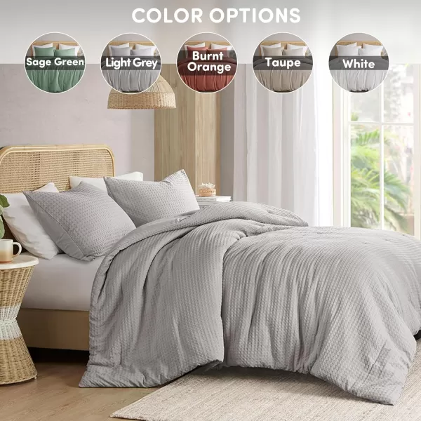 Comfort Spaces Burnt Orange Twin Comforter Set  2 Pieces Waffle Dobby Weave Texture Comforter Sets Modern Farmhouse Boho Comforter ampamp Sham All Season Microfiber Twin Bed Set TwinLight Grey