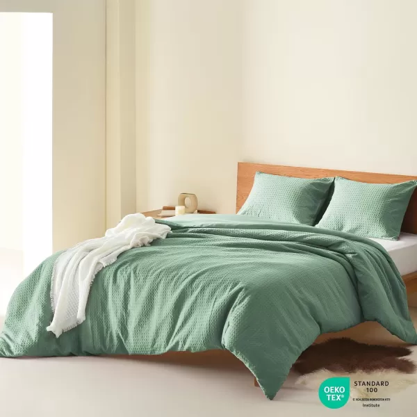 Comfort Spaces Burnt Orange Twin Comforter Set  2 Pieces Waffle Dobby Weave Texture Comforter Sets Modern Farmhouse Boho Comforter ampamp Sham All Season Microfiber Twin Bed Set TwinSage Green