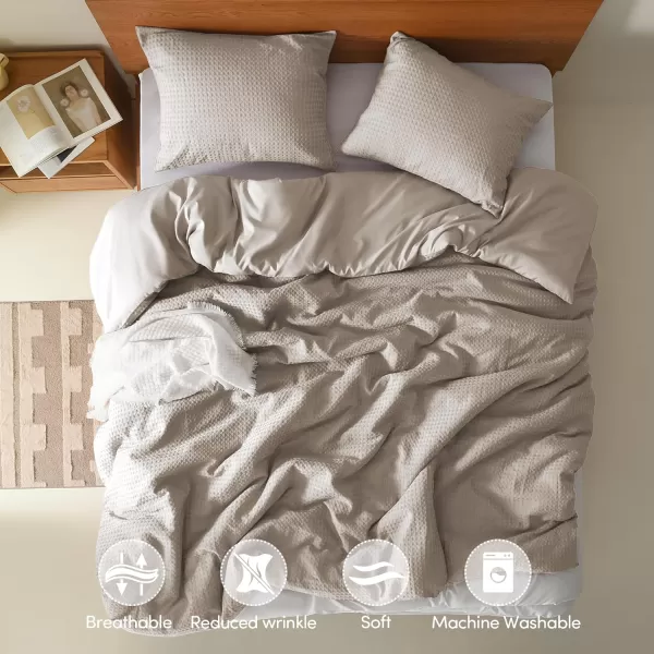 Comfort Spaces Burnt Orange Twin Comforter Set  2 Pieces Waffle Dobby Weave Texture Comforter Sets Modern Farmhouse Boho Comforter ampamp Sham All Season Microfiber Twin Bed Set TwinNeutral