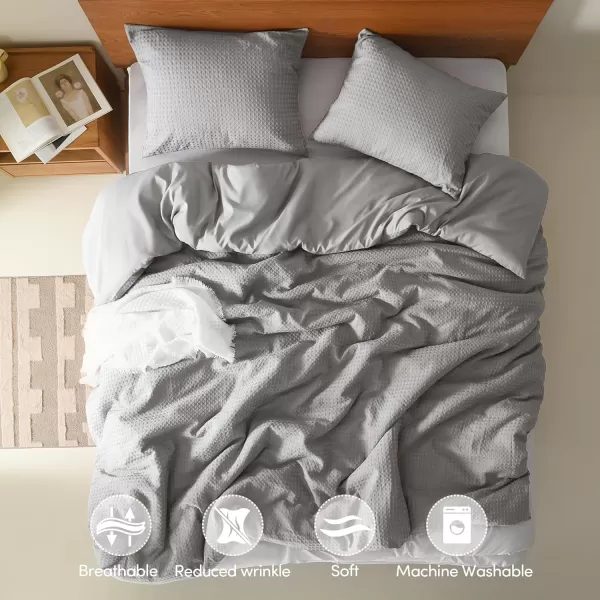 Comfort Spaces Burnt Orange Twin Comforter Set  2 Pieces Waffle Dobby Weave Texture Comforter Sets Modern Farmhouse Boho Comforter ampamp Sham All Season Microfiber Twin Bed Set TwinLight Grey