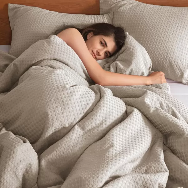 Comfort Spaces Burnt Orange Twin Comforter Set  2 Pieces Waffle Dobby Weave Texture Comforter Sets Modern Farmhouse Boho Comforter ampamp Sham All Season Microfiber Twin Bed Set TwinNeutral