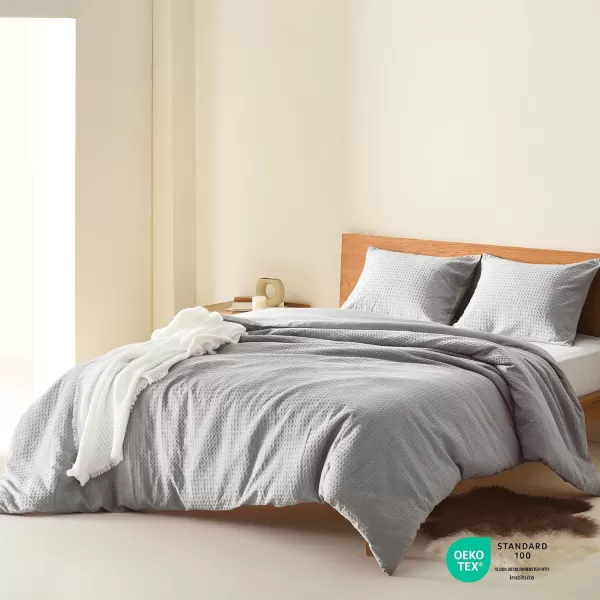 Comfort Spaces Burnt Orange Twin Comforter Set  2 Pieces Waffle Dobby Weave Texture Comforter Sets Modern Farmhouse Boho Comforter ampamp Sham All Season Microfiber Twin Bed Set TwinLight Grey