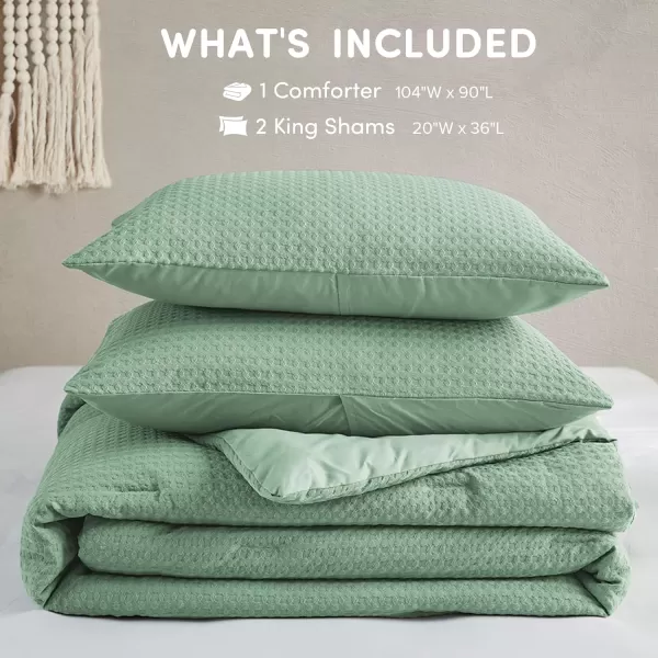 Comfort Spaces Burnt Orange Twin Comforter Set  2 Pieces Waffle Dobby Weave Texture Comforter Sets Modern Farmhouse Boho Comforter ampamp Sham All Season Microfiber Twin Bed Set TwinSage Green