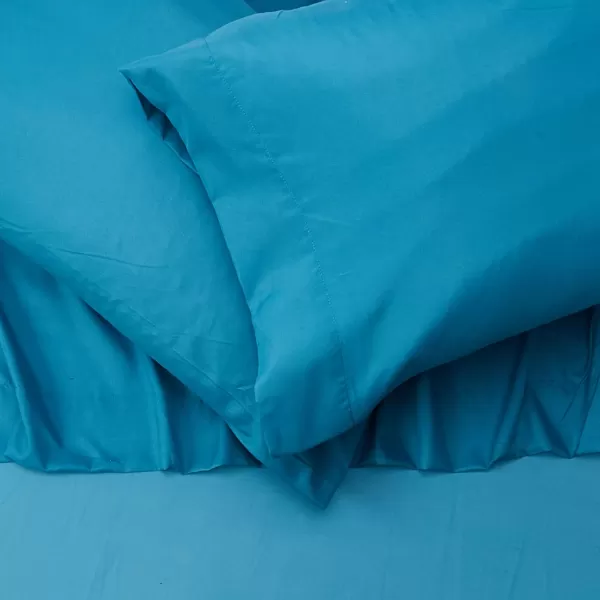 Comfort Spaces CS200118 Microfiber Set 14quot Deep Pocket Wrinkle Resistant All Around ElasticYearRound Cozy Bedding Sheet6 pcs Matching Pillow Cases Queen AquaTeal