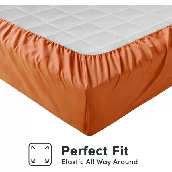 Comfort Spaces CS200118 Microfiber Set 14quot Deep Pocket Wrinkle Resistant All Around ElasticYearRound Cozy Bedding Sheet6 pcs Matching Pillow Cases Queen AquaOrange