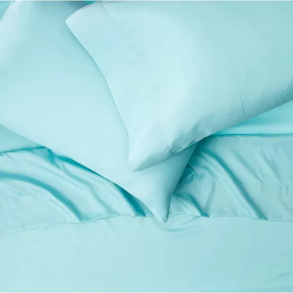 Comfort Spaces CS200118 Microfiber Set 14quot Deep Pocket Wrinkle Resistant All Around ElasticYearRound Cozy Bedding Sheet6 pcs Matching Pillow Cases Queen AquaAqua