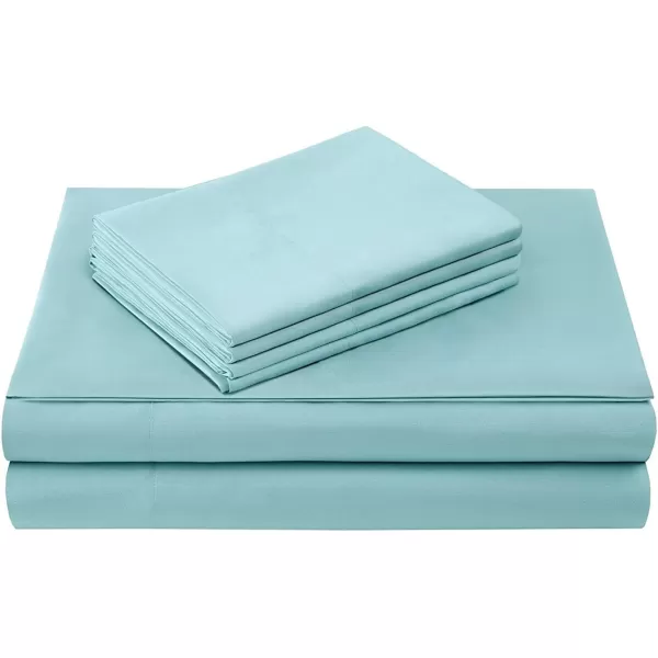 Comfort Spaces CS200118 Microfiber Set 14quot Deep Pocket Wrinkle Resistant All Around ElasticYearRound Cozy Bedding Sheet6 pcs Matching Pillow Cases Queen AquaAqua