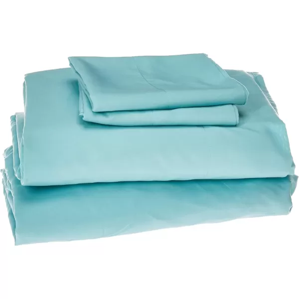 Comfort Spaces CS200118 Microfiber Set 14quot Deep Pocket Wrinkle Resistant All Around ElasticYearRound Cozy Bedding Sheet6 pcs Matching Pillow Cases Queen AquaAqua