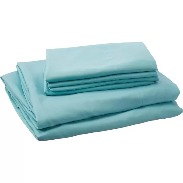 Comfort Spaces CS200118 Microfiber Set 14quot Deep Pocket Wrinkle Resistant All Around ElasticYearRound Cozy Bedding Sheet6 pcs Matching Pillow Cases Queen AquaAqua