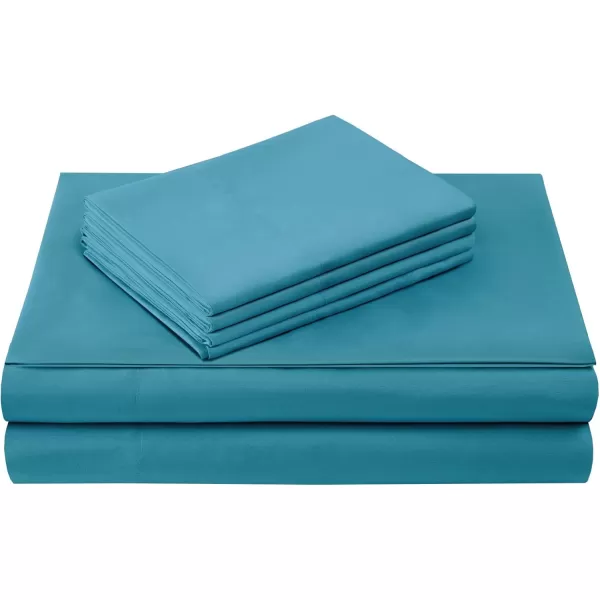 Comfort Spaces CS200118 Microfiber Set 14quot Deep Pocket Wrinkle Resistant All Around ElasticYearRound Cozy Bedding Sheet6 pcs Matching Pillow Cases Queen AquaTeal