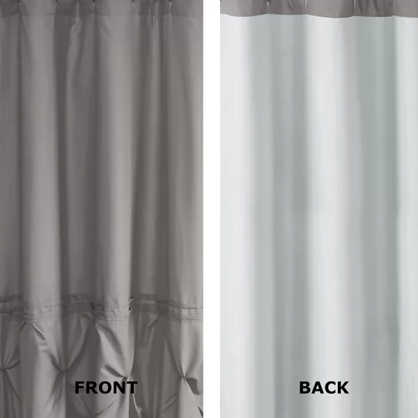 Comfort Spaces CS700099 Cavoy Bathroom Pintuck Shower Tufted Ruffle Pattern Modern Elegant Microfiber Fabric Bath Curtains 72quotx72quot IvoryGrey