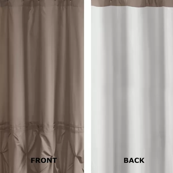 Comfort Spaces CS700099 Cavoy Bathroom Pintuck Shower Tufted Ruffle Pattern Modern Elegant Microfiber Fabric Bath Curtains 72quotx72quot IvoryTaupe