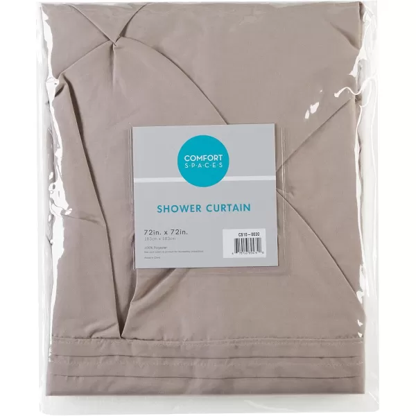 Comfort Spaces CS700099 Cavoy Bathroom Pintuck Shower Tufted Ruffle Pattern Modern Elegant Microfiber Fabric Bath Curtains 72quotx72quot IvoryTaupe