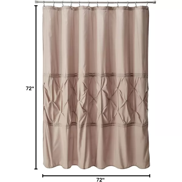 Comfort Spaces CS700099 Cavoy Bathroom Pintuck Shower Tufted Ruffle Pattern Modern Elegant Microfiber Fabric Bath Curtains 72quotx72quot IvoryTaupe