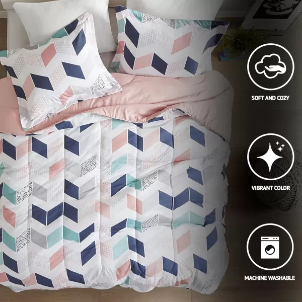 Comfort Spaces Casual Comforter Set Sporty Design Vibrant Color Active Lifestyle Boys Bedroom Dcor All Season Soft Microfiber Bedding Set Decorative Pillow Sham BlackRed Queen 4 PieceMultiBlush