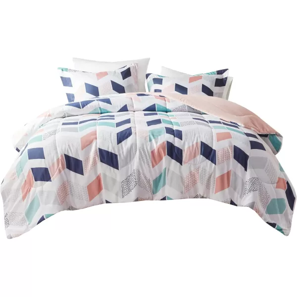 Comfort Spaces Casual Comforter Set Sporty Design Vibrant Color Active Lifestyle Boys Bedroom Dcor All Season Soft Microfiber Bedding Set Decorative Pillow Sham BlackRed Queen 4 PieceMultiBlush