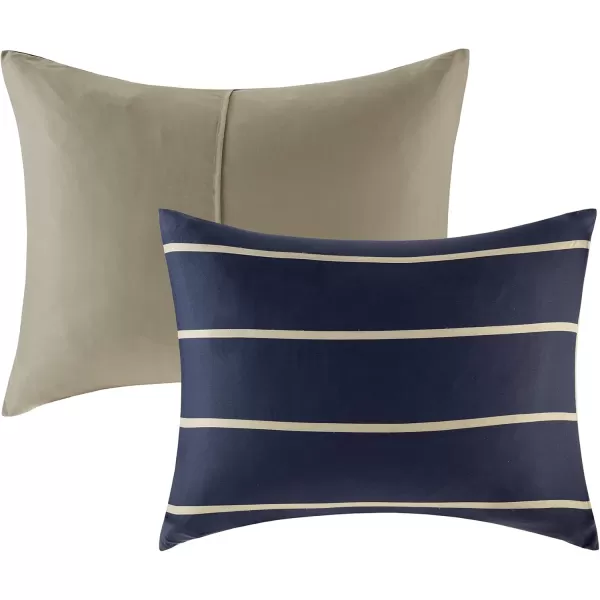 Comfort Spaces Casual Comforter Set Sporty Design Vibrant Color Active Lifestyle Boys Bedroom Dcor All Season Soft Microfiber Bedding Set Decorative Pillow Sham BlackRed Queen 4 PieceBlueWhite