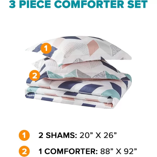 Comfort Spaces Casual Comforter Set Sporty Design Vibrant Color Active Lifestyle Boys Bedroom Dcor All Season Soft Microfiber Bedding Set Decorative Pillow Sham BlackRed Queen 4 PieceMultiBlush