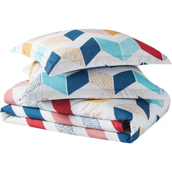 Comfort Spaces Casual Comforter Set Sporty Design Vibrant Color Active Lifestyle Boys Bedroom Dcor All Season Soft Microfiber Bedding Set Decorative Pillow Sham BlackRed Queen 4 PieceMultiAqua