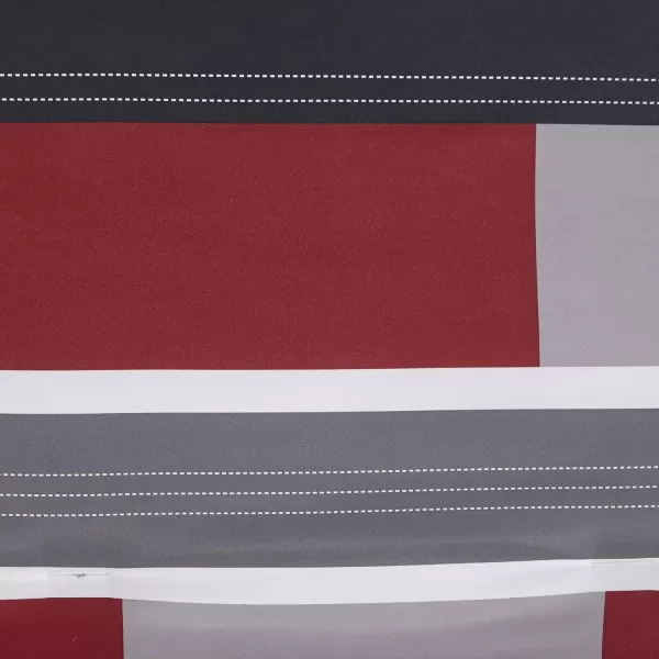 Comfort Spaces Casual Comforter Set Sporty Design Vibrant Color Active Lifestyle Boys Bedroom Dcor All Season Soft Microfiber Bedding Set Decorative Pillow Sham BlackRed Queen 4 PieceStripe BlackRed