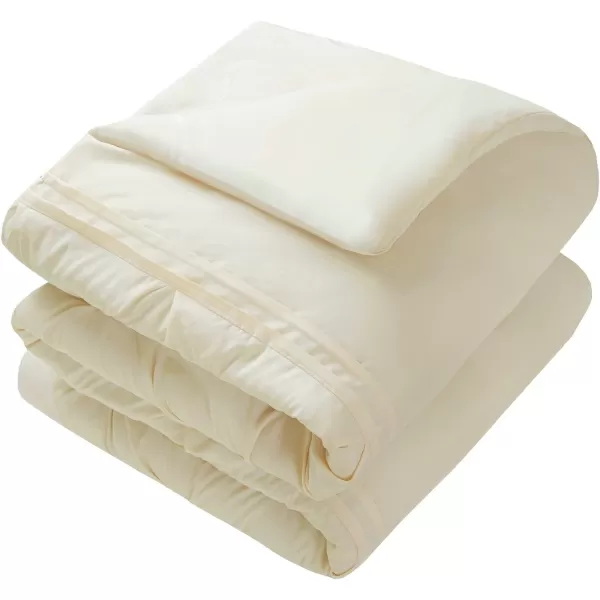 Comfort Spaces Cavoy 5 Piece Comforter Set Ultra Soft Hypoallergenic Microfiber Tufted Pattern Bedding Queen Ivory