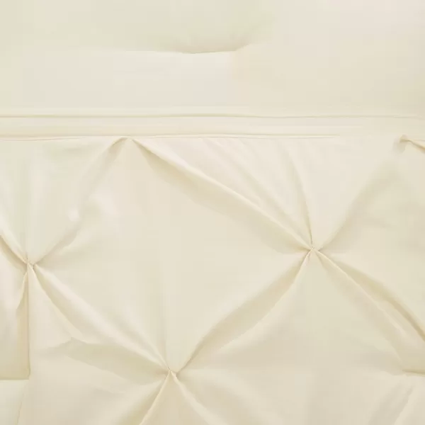 Comfort Spaces Cavoy 5 Piece Comforter Set Ultra Soft Hypoallergenic Microfiber Tufted Pattern Bedding Queen Ivory