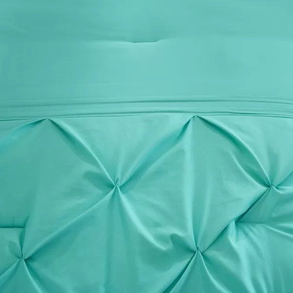 Comfort Spaces Cavoy Comforter Set  Luxe Diamond Tufting All Season Bedding Matching Bed Skirt Decorative Pillows Queen Faux Silk Aqua 5 PieceCavoy Aqua