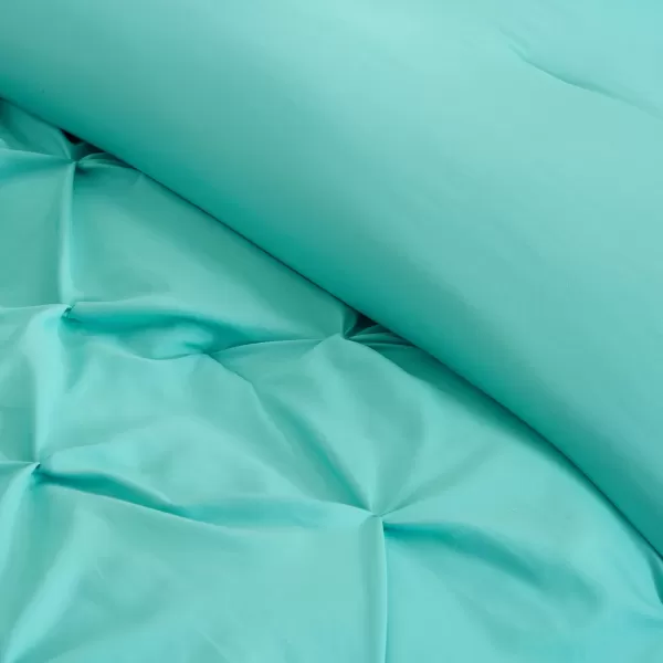 Comfort Spaces Cavoy Comforter Set  Luxe Diamond Tufting All Season Bedding Matching Bed Skirt Decorative Pillows Queen Faux Silk Aqua 5 PieceCavoy Aqua