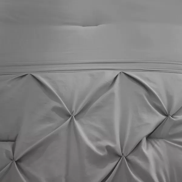 Comfort Spaces Cavoy Comforter Set  Luxe Diamond Tufting All Season Bedding Matching Bed Skirt Decorative Pillows Queen Faux Silk Aqua 5 PieceCavoy Grey