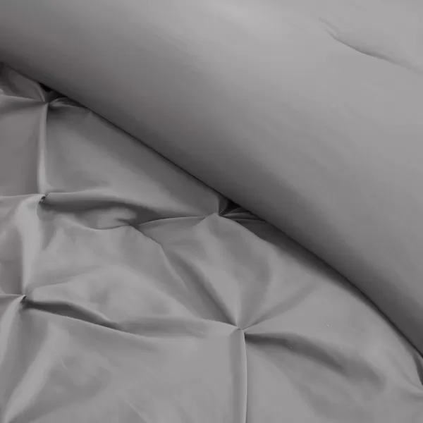 Comfort Spaces Cavoy Comforter Set  Luxe Diamond Tufting All Season Bedding Matching Bed Skirt Decorative Pillows Queen Faux Silk Aqua 5 PieceCavoy Grey