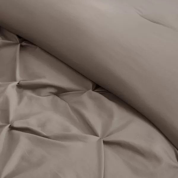 Comfort Spaces Cavoy Comforter Set  Luxe Diamond Tufting All Season Bedding Matching Bed Skirt Decorative Pillows Queen Faux Silk Aqua 5 PieceCavoy Taupe