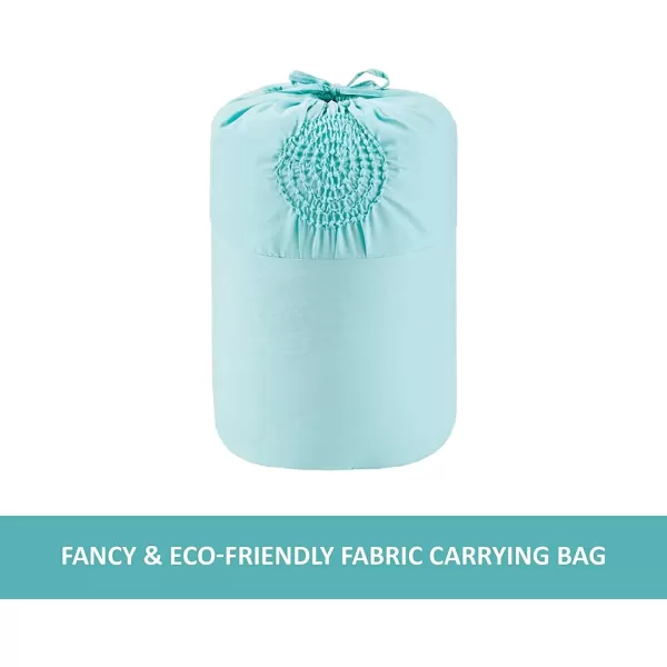 Comfort Spaces Cavoy Comforter Set  Luxe Diamond Tufting All Season Bedding Matching Bed Skirt Decorative Pillows Queen Faux Silk Aqua 5 PieceEmber Blue