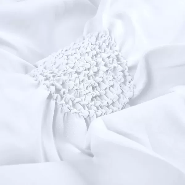 Comfort Spaces Cavoy Comforter Set  Luxe Diamond Tufting All Season Bedding Matching Bed Skirt Decorative Pillows Queen Faux Silk Aqua 5 PieceEmber White