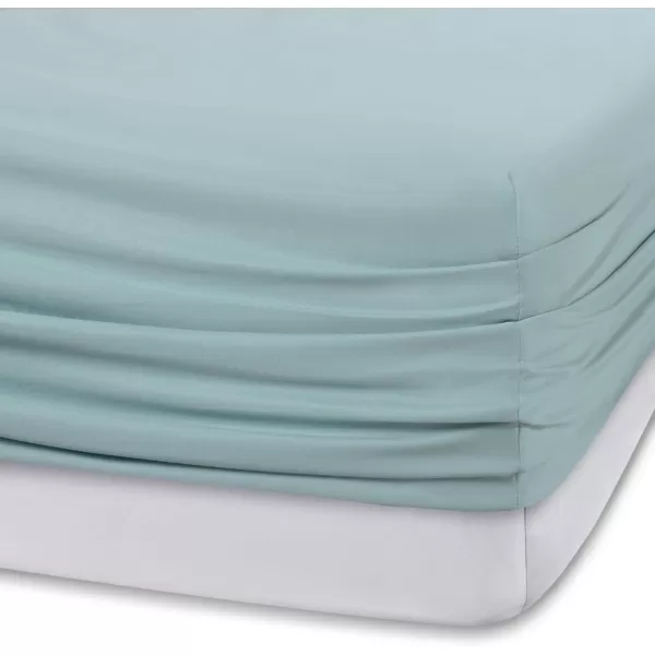 Comfort Spaces Coolmax Moisture Wicking Sheet Set Super Soft Fade Resistant 16quot Deep Pocket All Around Elastic  Warm Weather Cooling Sheets For Night Sweats Queen Charcoal 4 PieceAqua