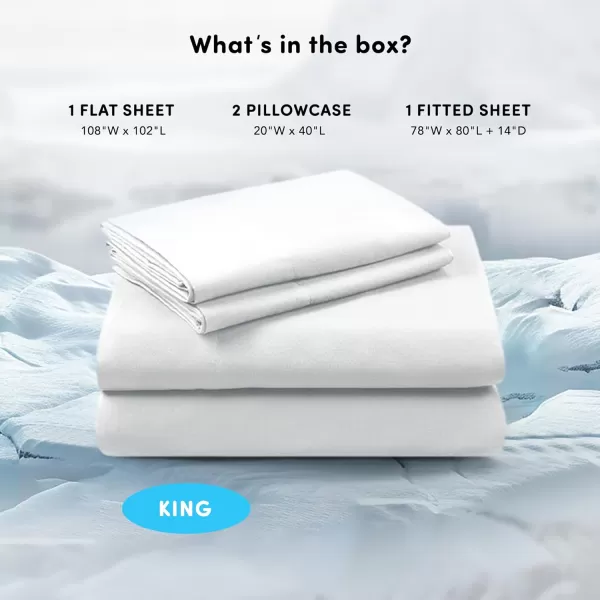 Comfort Spaces Coolmax Moisture Wicking Sheet Set Super Soft Fade Resistant 16quot Deep Pocket All Around Elastic  Warm Weather Cooling Sheets For Night Sweats Queen Charcoal 4 PieceWhite