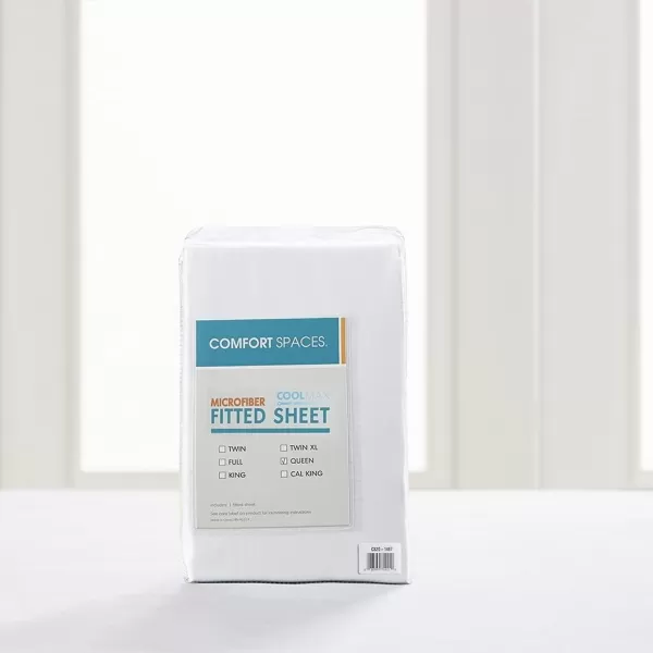 Comfort Spaces Coolmax Moisture Wicking Sheet Set Super Soft Fade Resistant 16quot Deep Pocket All Around Elastic  Warm Weather Cooling Sheets For Night Sweats Queen Charcoal 4 PieceWhite