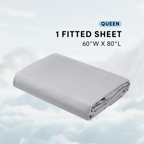 Comfort Spaces Coolmax Moisture Wicking Sheet Set Super Soft Fade Resistant 16quot Deep Pocket All Around Elastic  Warm Weather Cooling Sheets For Night Sweats Queen Charcoal 4 PieceGrey